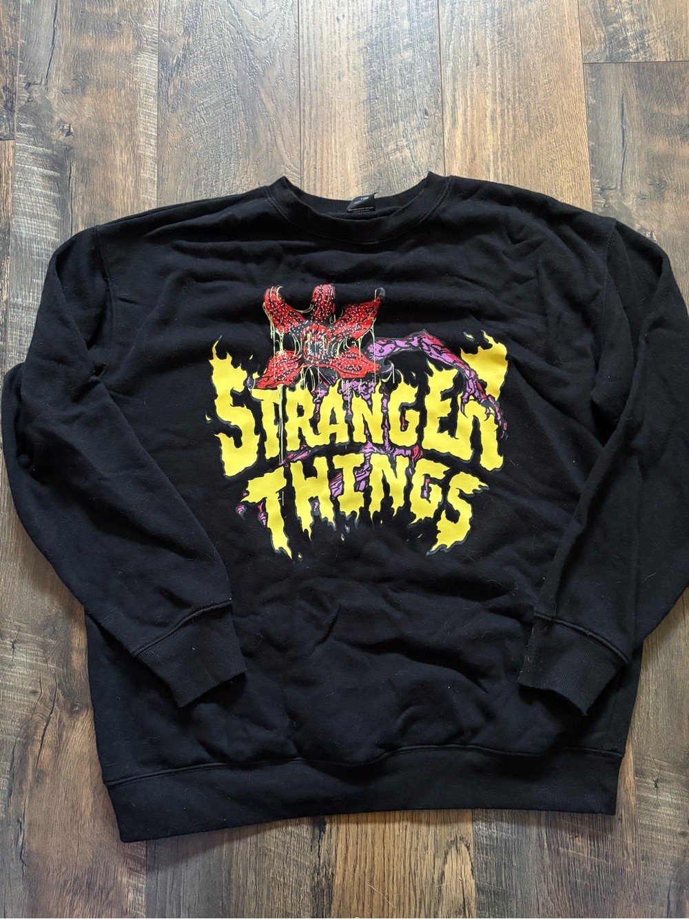Stranger Things Graphic Black Crewneck Sweatshirt